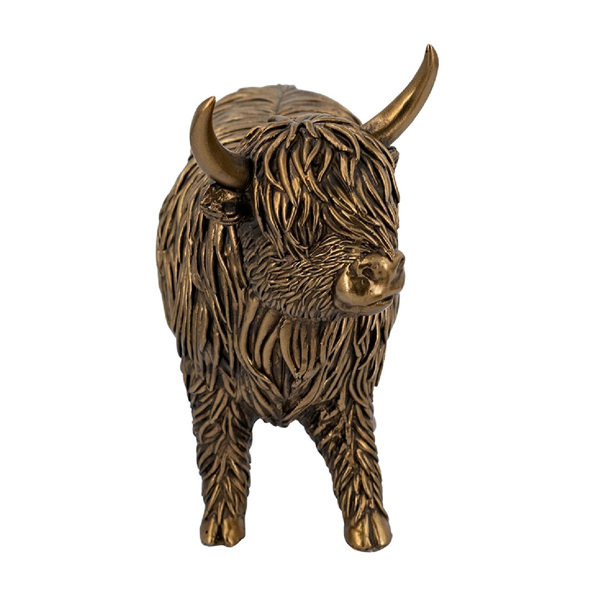 Modern European furniture - Bronze Lifelike Highland Cow Statue - www.oroa.com