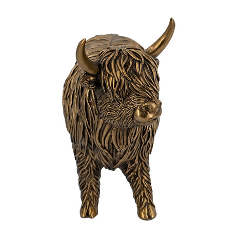 Modern European furniture - Bronze Lifelike Highland Cow Statue - www.oroa.com