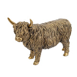 Modern European furniture - Bronze Lifelike Highland Cow Statue - www.oroa.com