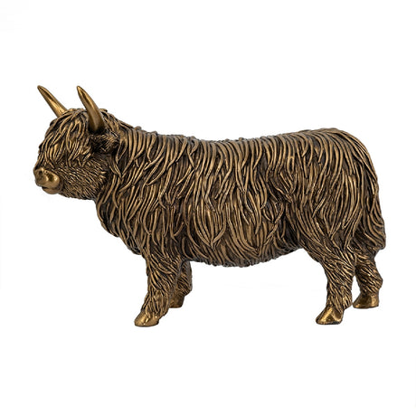 Modern European furniture - Bronze Lifelike Highland Cow Statue - www.oroa.com