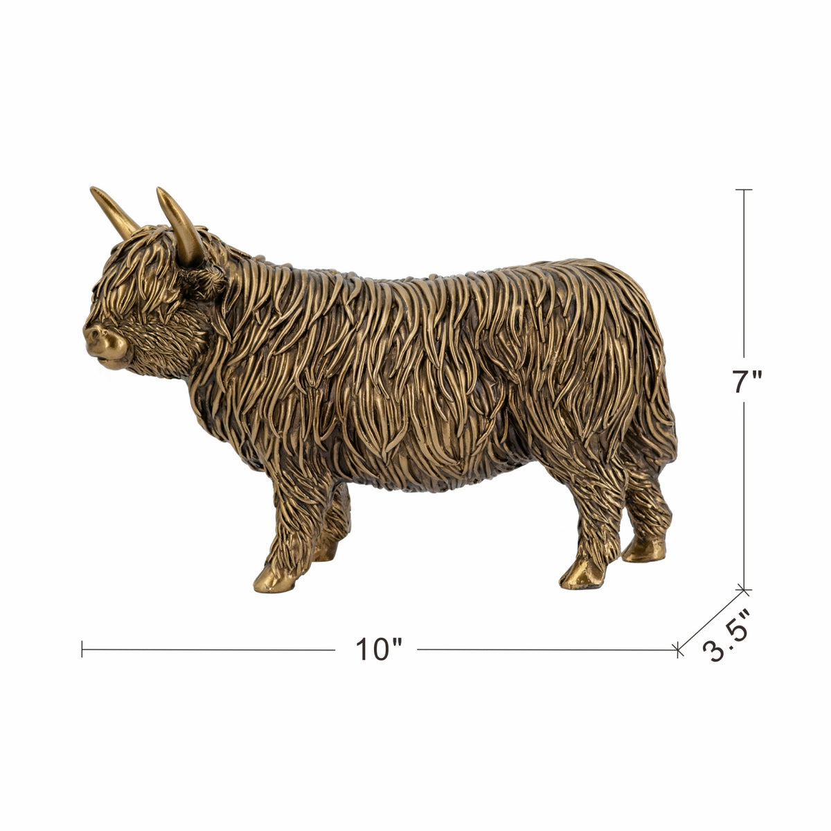 Modern European furniture - Bronze Lifelike Highland Cow Statue - www.oroa.com