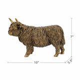 Modern European furniture - Bronze Lifelike Highland Cow Statue - www.oroa.com