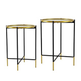 Glass Top Round Side Table (Set of 2) | OROA