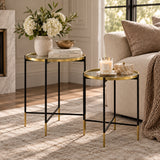 Glass Top Round Side Table (Set of 2) | OROA