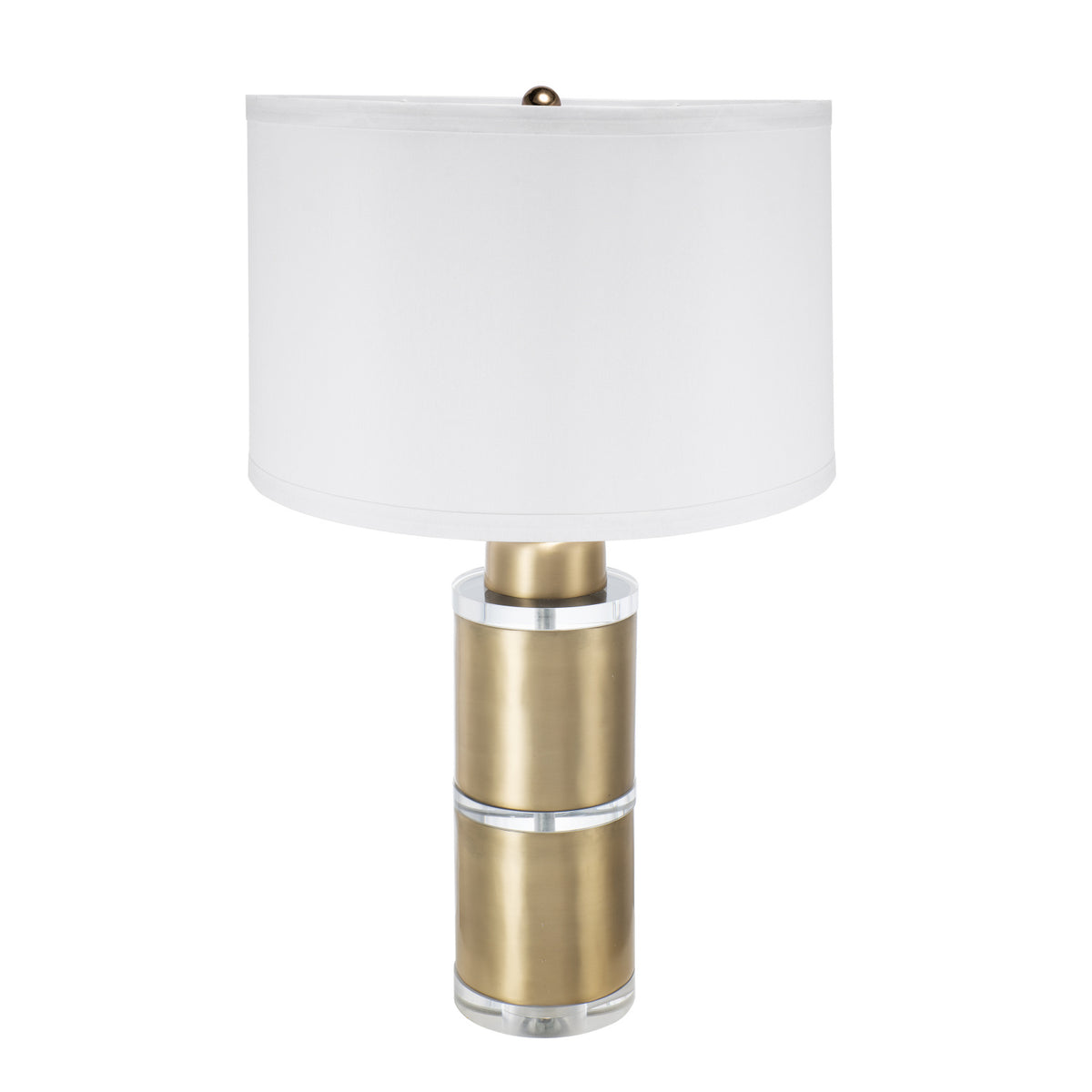 Gold and White Cylinder Table Lamp | OROA