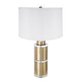 Gold and White Cylinder Table Lamp | OROA