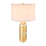 Gold and White Cylinder Table Lamp | OROA