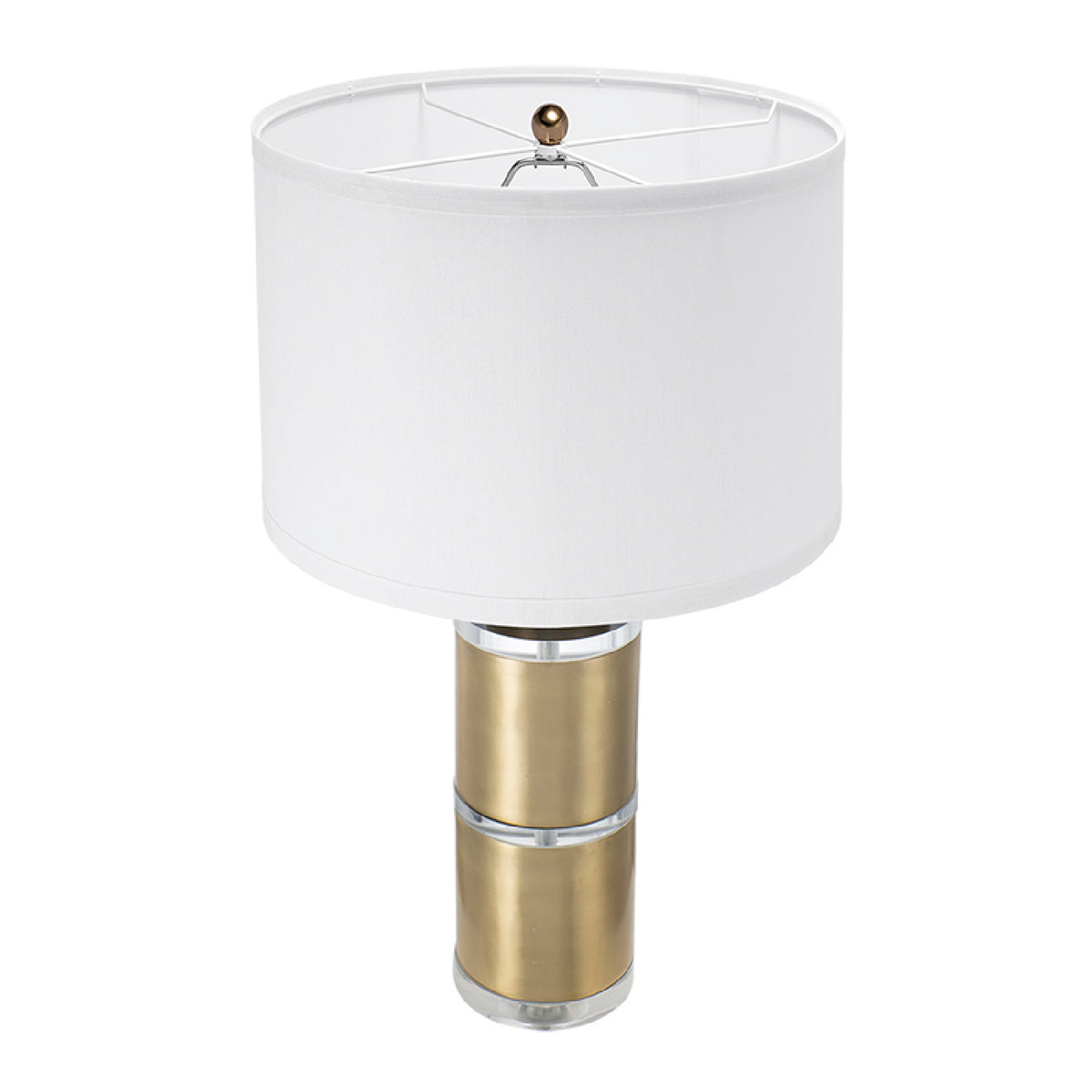 Gold and White Cylinder Table Lamp | OROA