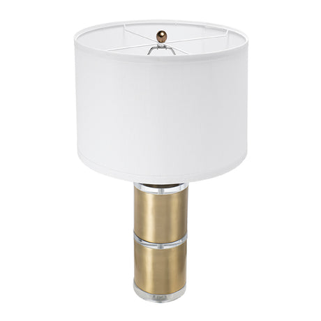 Gold and White Cylinder Table Lamp | OROA
