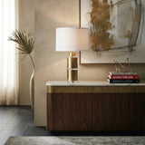 Gold and White Cylinder Table Lamp | OROA
