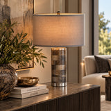 Gray and Silver Brushed Table Lamp | OROA