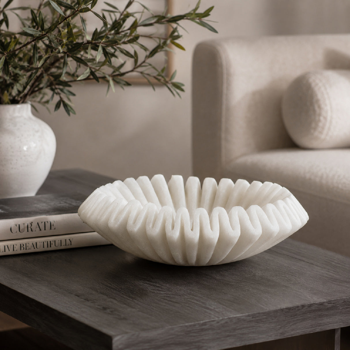 Wavy Sand and Resin Decorative Bowl | OROA