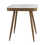Modern European furniture - Square Glass Top Side Table with Gold Legs - www.oroa.com