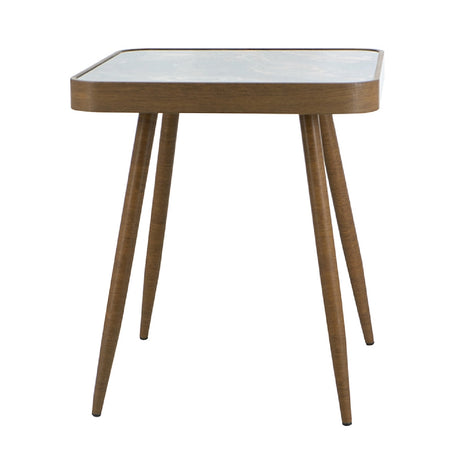 Modern European furniture - Square Glass Top Side Table with Gold Legs - www.oroa.com