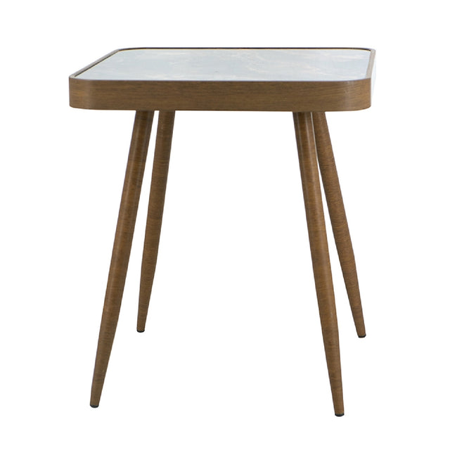 Modern European furniture - Square Glass Top Side Table with Gold Legs - www.oroa.com