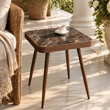 Modern European furniture - Square Glass Top Side Table with Gold Legs - www.oroa.com