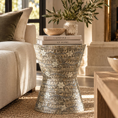 Tapered Garden Capiz Stool | OROA