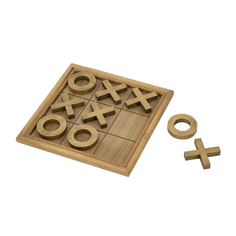 Brown and Gold Finish Tic-Tac-Toe Decor Accent - OROA - view 3