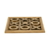 Brown and Gold Finish Tic-Tac-Toe Decor Accent | OROA