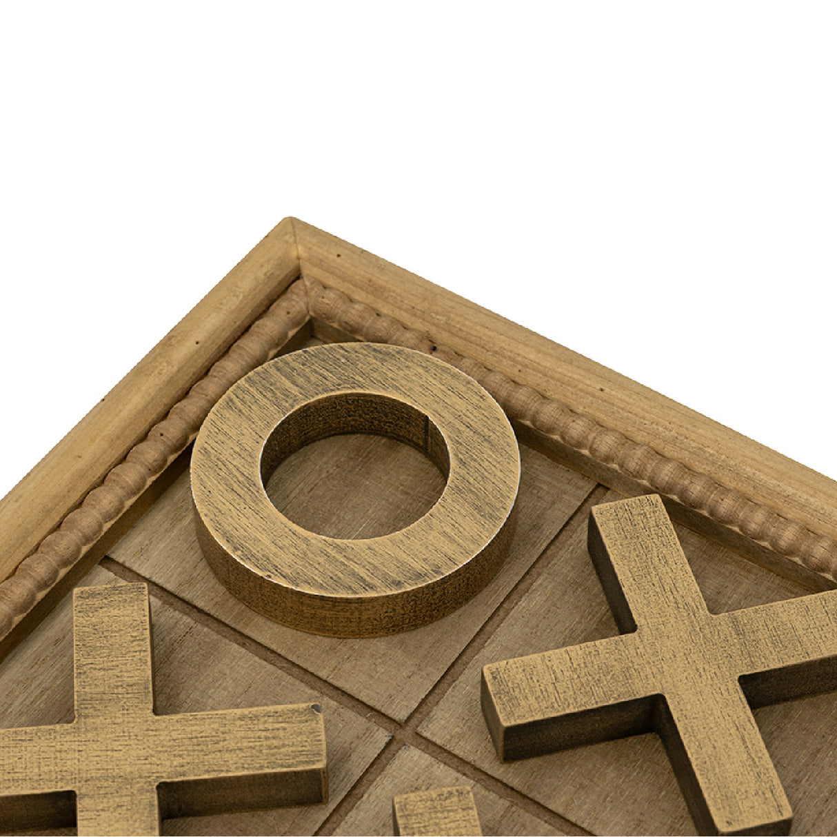 Brown and Gold Finish Tic-Tac-Toe Decor Accent | OROA