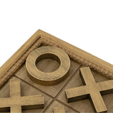 Brown and Gold Finish Tic-Tac-Toe Decor Accent | OROA