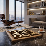 Brown and Gold Finish Tic-Tac-Toe Decor Accent | OROA
