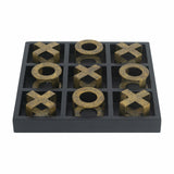 Black Wooden Tic-Tac-Toe Game Set | OROA