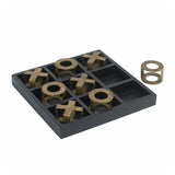 Black Wooden Tic-Tac-Toe Game Set | OROA
