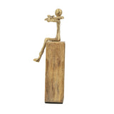 Modern European furniture - Brown Gold Musician Figure Sculpture - www.oroa.com