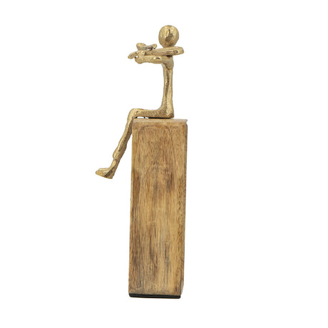 Modern European furniture - Brown Gold Musician Figure Sculpture - www.oroa.com