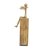 Modern European furniture - Brown Gold Musician Figure Sculpture - www.oroa.com