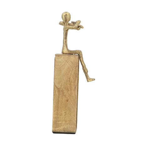 Modern European furniture - Brown Gold Musician Figure Sculpture - www.oroa.com