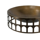 Round Iron Trays with Black and Gold Finish | OROA