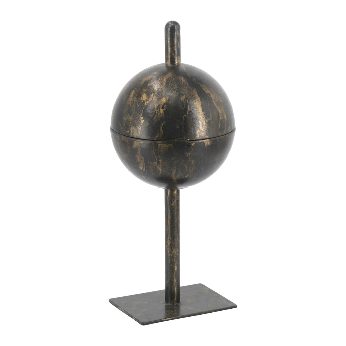 Black and Gold Iron Orb Sculpture Tray | OROA
