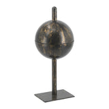 Black and Gold Iron Orb Sculpture Tray | OROA