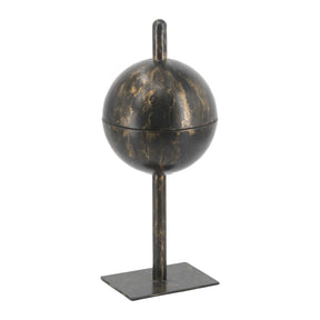 Black and Gold Iron Orb Sculpture - OROA - view 1