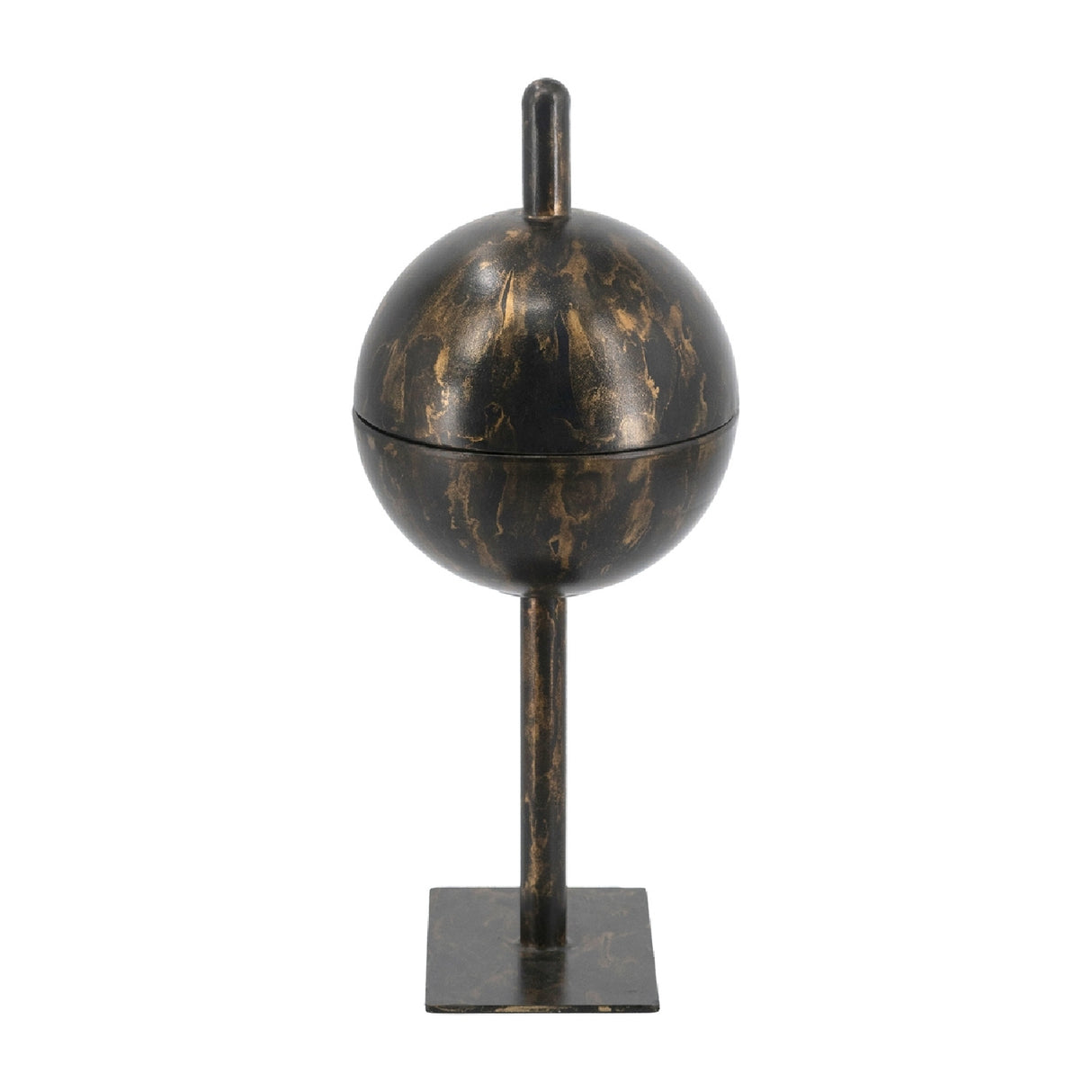 Black and Gold Iron Orb Sculpture Tray | OROA