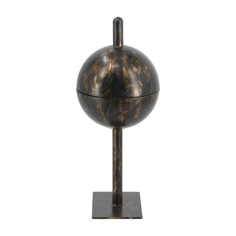 Black and Gold Iron Orb Sculpture Tray | OROA