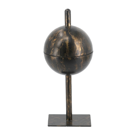 Black and Gold Iron Orb Sculpture Tray | OROA
