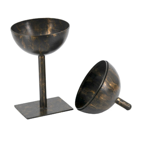 Black and Gold Iron Orb Sculpture Tray | OROA