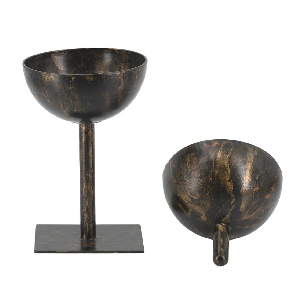 Black and Gold Iron Orb Sculpture Tray | OROA