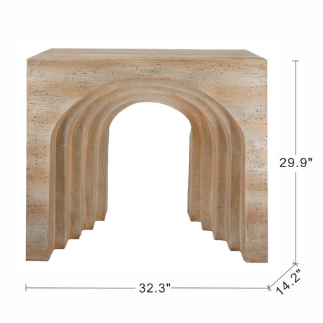Travertine Arched Sculptural Console Table | OROA -www.oroa.com