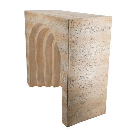 Travertine Arched Sculptural Console Table | OROA -www.oroa.com