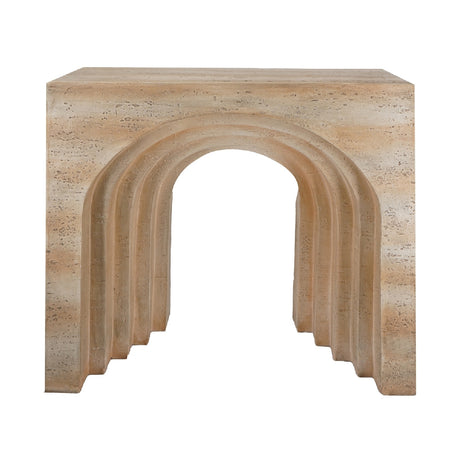 Travertine Arched Sculptural Console Table | OROA -www.oroa.com