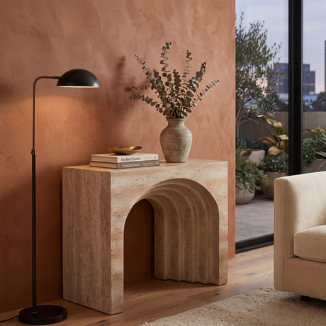 Travertine Arched Sculptural Console Table | OROA -www.oroa.com