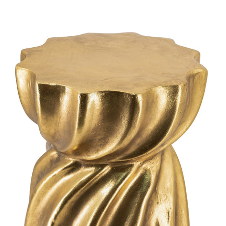 Gold Sculptural Swirl Side Table | OROA