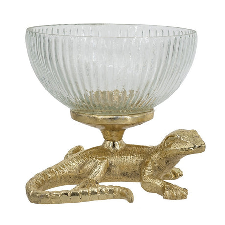 Modern European furniture - Ribbed Glass Decorative Bowl - www.oroa.com