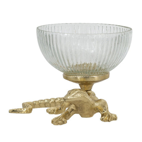 Modern European furniture - Ribbed Glass Decorative Bowl - www.oroa.com