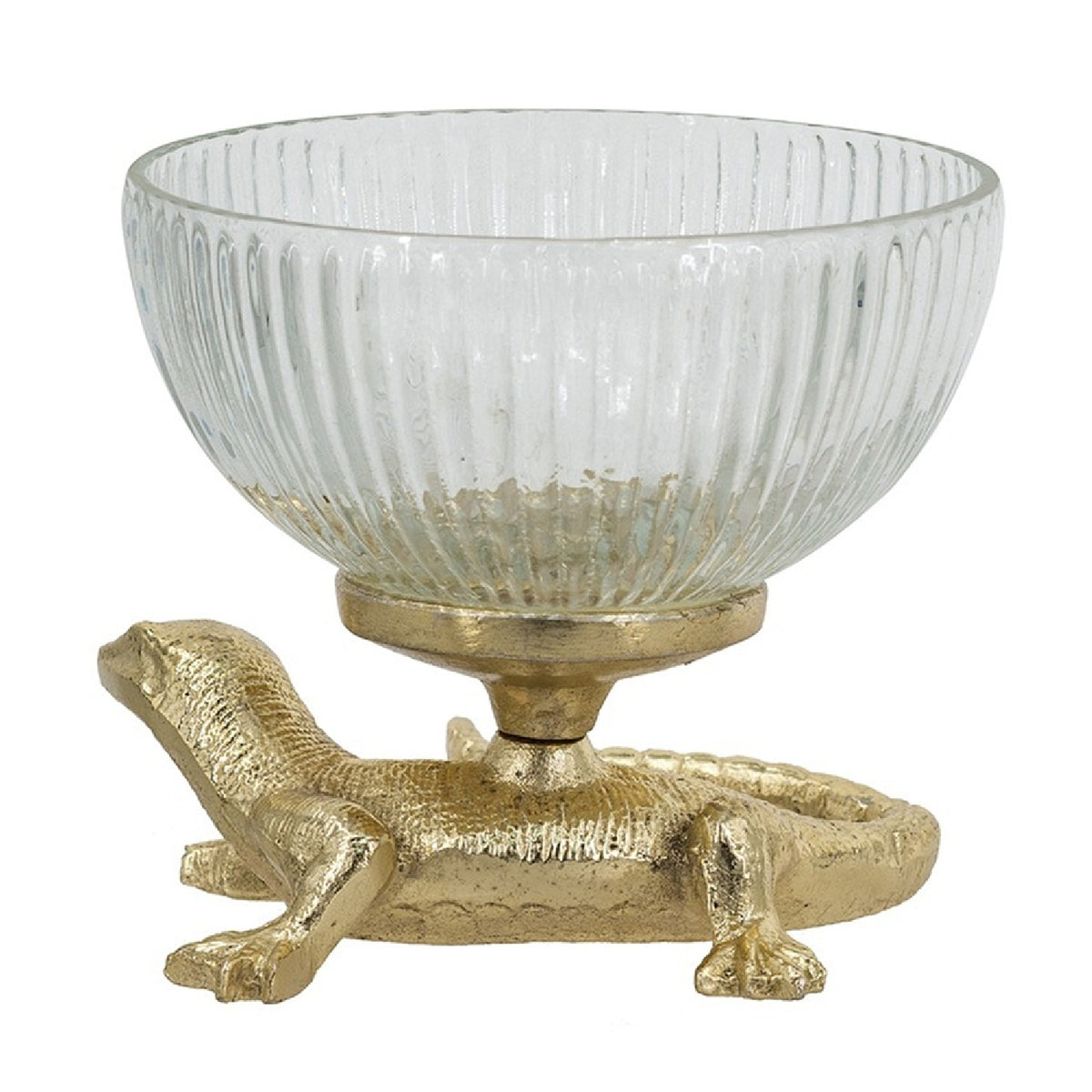 Modern European furniture - Ribbed Glass Decorative Bowl - www.oroa.com