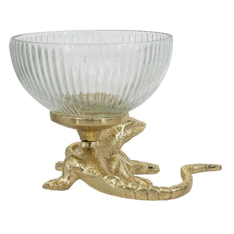 Modern European furniture - Ribbed Glass Decorative Bowl - www.oroa.com